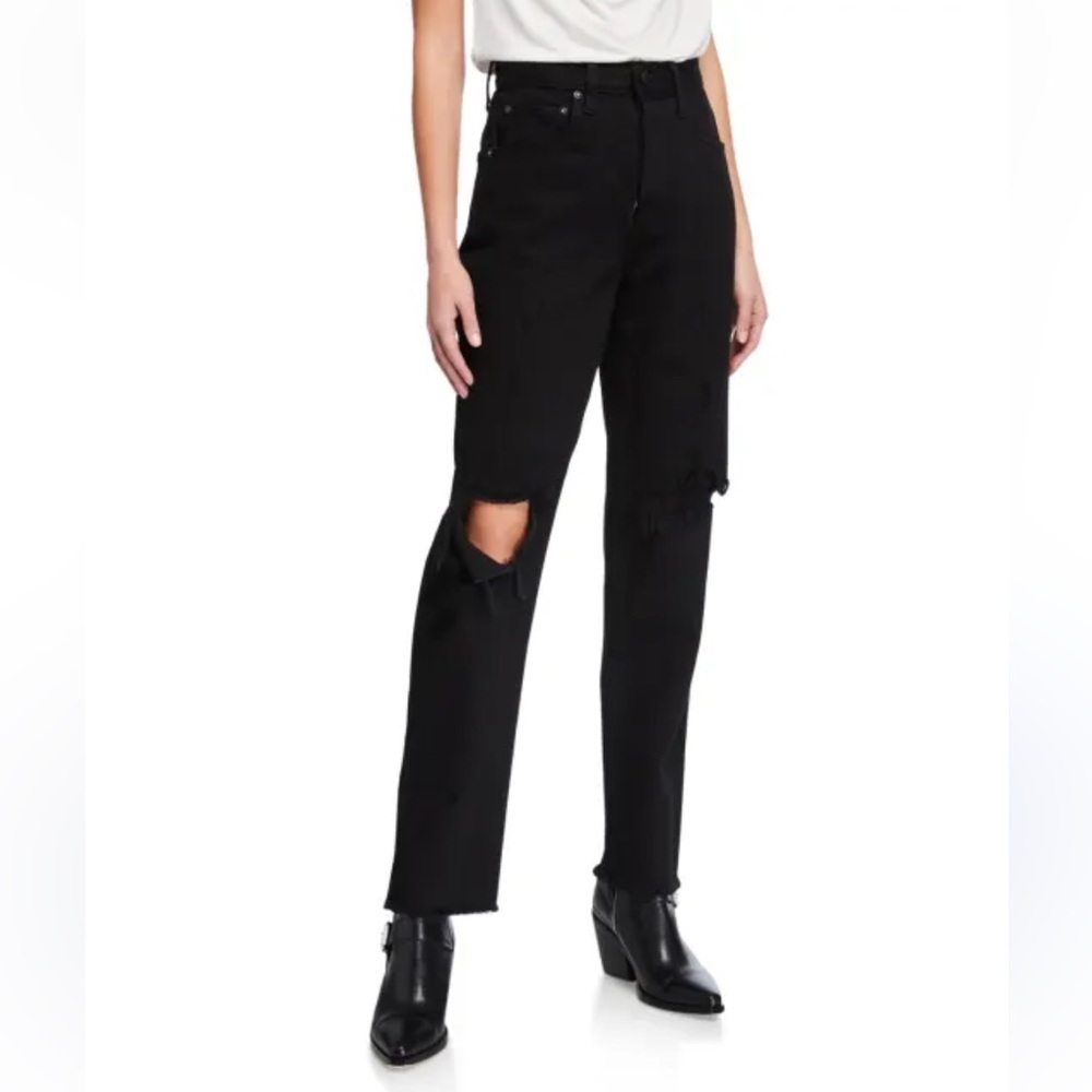 Alice + Olivia the amazing high rise boyfriend jeans. Size woman 24 in black.